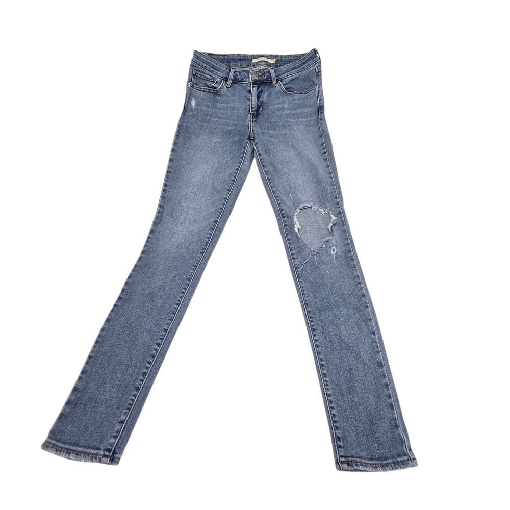 Levi's 711 Women's Skinny Jeans 26 Waist Distressed Blue